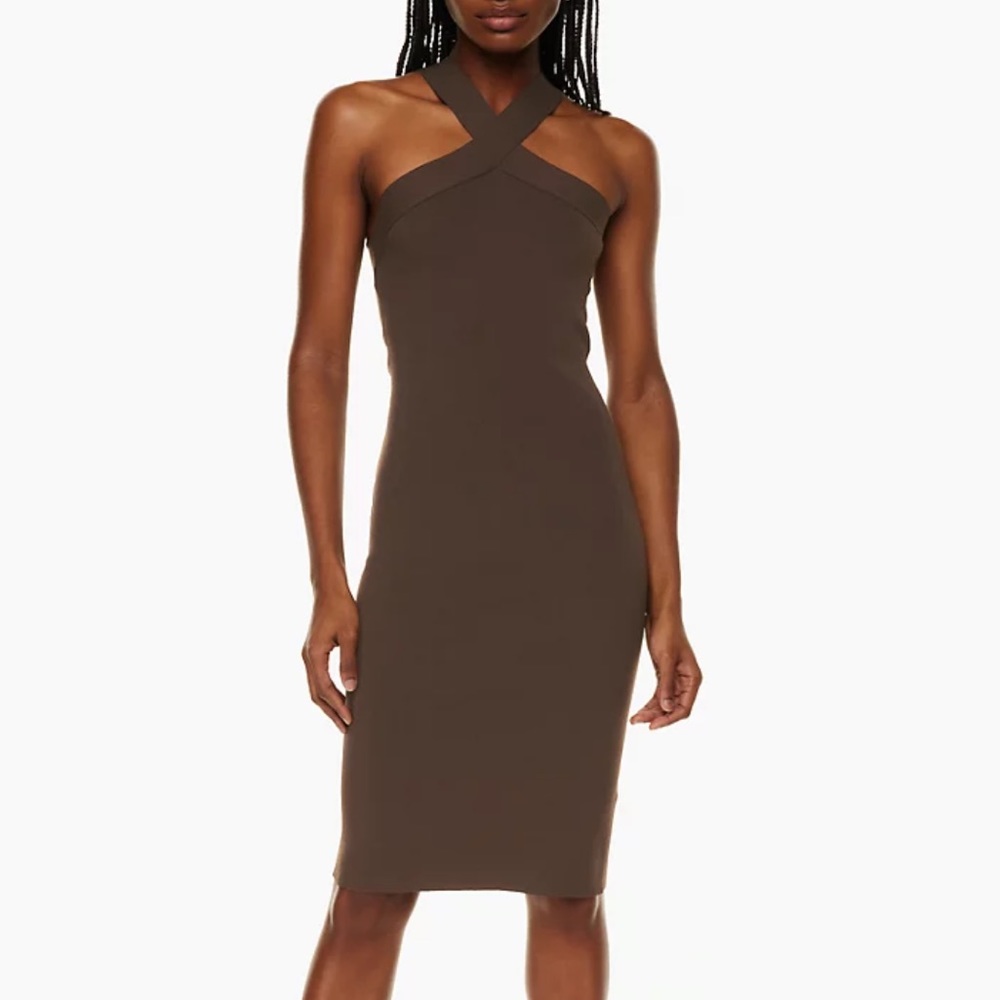 BABATON Sculpt Knit Criss Cross Midi dress